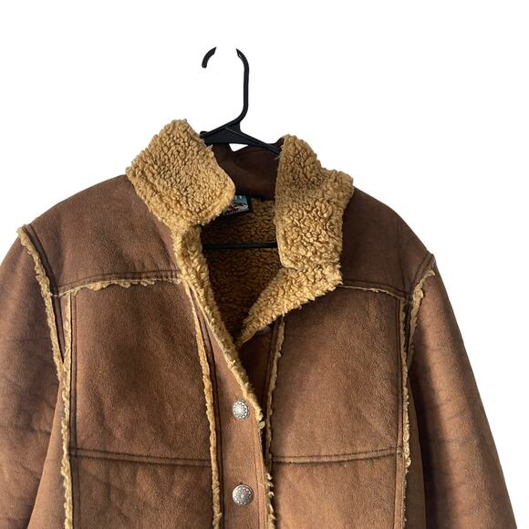 Alf Women's Size Medium Sherpa Brown Western Button Up Jacket - Picture 2 of 11